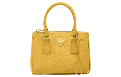 PRADA Galleria Killer Bag Lizard Skin Shoulder Bag, Crossbody Bag, Handbag Mini Women's Yellow