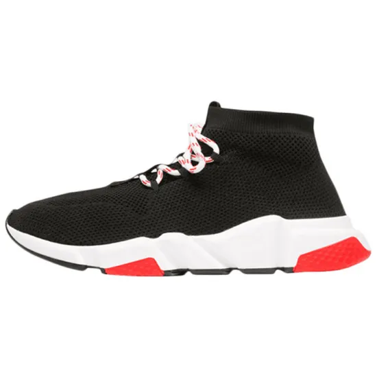 Balenciaga Speed Trainer Lace Up Black Red 2018