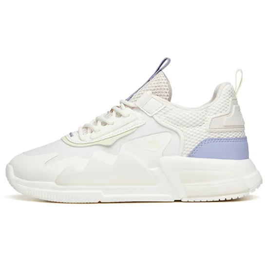 ANTA Casual Shoes Women's Low-Top Ivory White/Muddy Grey/Feather Purple