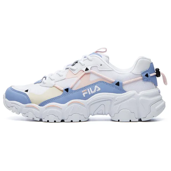 FILA Fluid Low Tops Sports Shoe White Blue Pink Women's