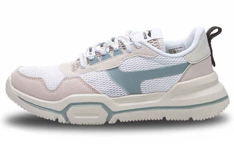 LiNing Mark Lite breathable low-top sneakers for women, pink and green