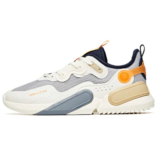 ANTA Life Collection Casual Shoes Men Low-Top Ivory White/Cloudy Grey/Matte Blue