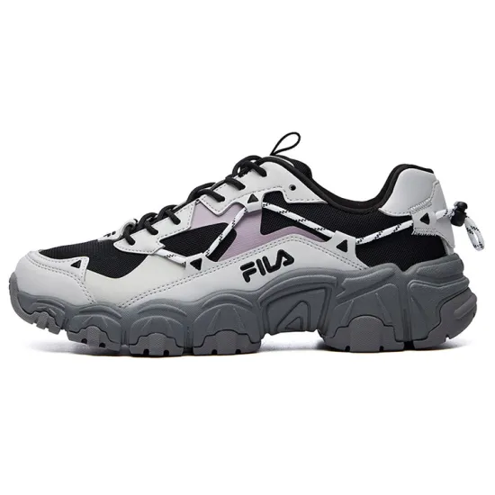 FILA Fluid Low Tops Sports Shoe Black Gray Women's