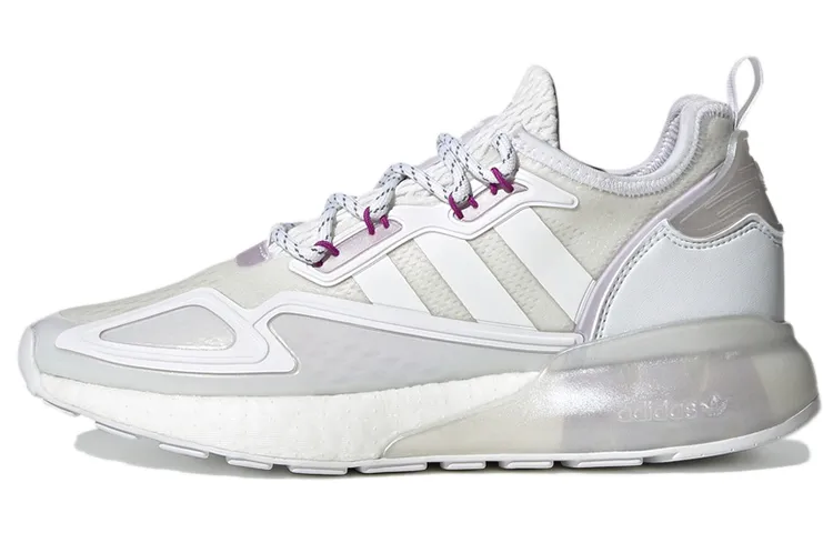 Adidas Originals ZX 2K Boost Textile, Synthetic Leather, TPU Breathable Low top Casual Shoes Women's White