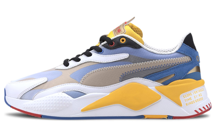 SONIC x кожзаменитель Сотрудничество MA Rs-X³ Sonic винтаж Упражнение шокового поглощения нескользящие Легкая жизнь с низким верхом для отдыха обувь мужской стиль белый синий желтый