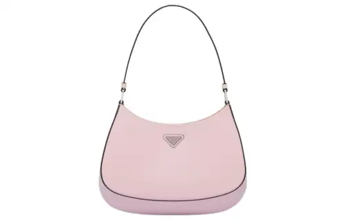 PRADA Cleo Shiny Leather Shoulder Bag, Handbag, Shoulder Bag Women's Snow Pink