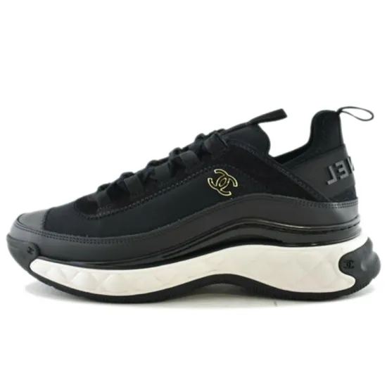 CHANEL Velvet Calfskin & Mixed Fibers Sneaker 'Black'
