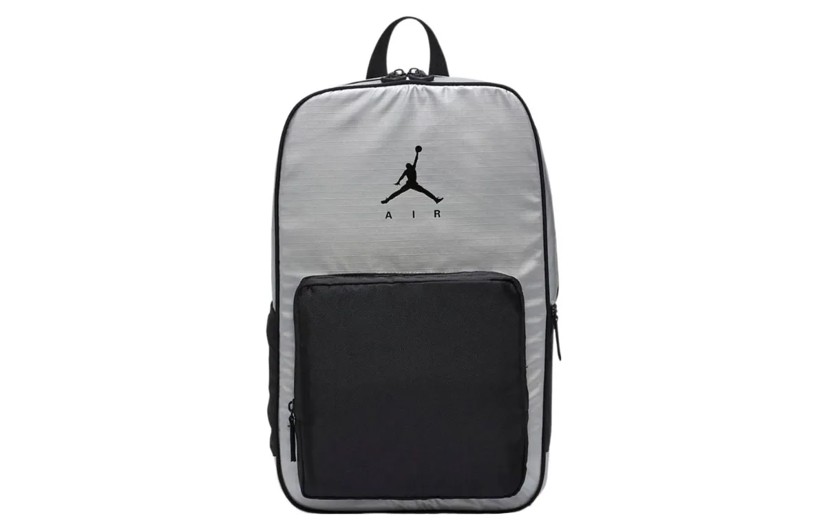 Jordan High quality Fabric Laptop Backpack Regular Unisex Silver Black