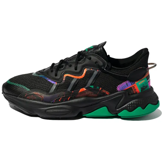 Adidas Originals Ozweego Lifestyle Shoes Unisex Low-top Black/Green/Orange
