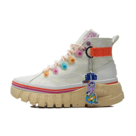 LINING Wave Casual Shoes Women's High-Top Vanilla White