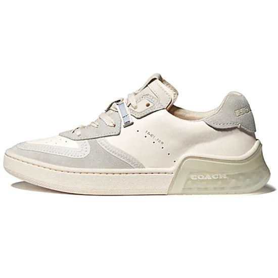 COACH CitySole Court Cushioned Anti-Slip And Wear-Resistant Lightweight Low-Top Casual Shoes Women's White Limestone