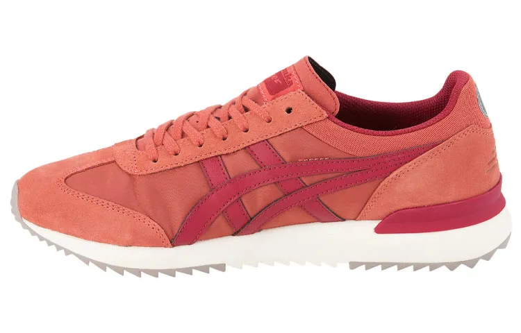 Onitsuka Tiger Textile, Split Cow Leather Cushioning Slip Resistant Abrasion Resistant Low top Casual Shoes Unisex Red