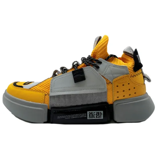 LiNing Essence 2 .3 Anti Slip Wear Resistant Mid Top Sports Casual Shoes Men's Gray Yellow