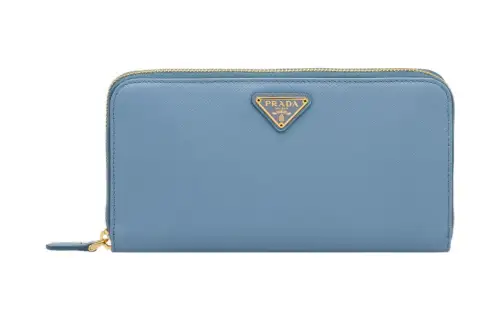 PRADA Saffiano Leather Wallet Large Women's Interstellar Blue