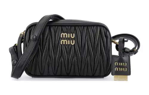 MIU MIU Leather Crossbody Bag, Shoulder Bag Women's Black