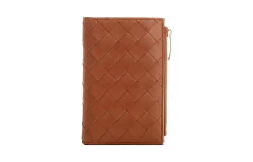 Bottega Veneta Medium Intrecciato Bi-Fold Zip Wallet