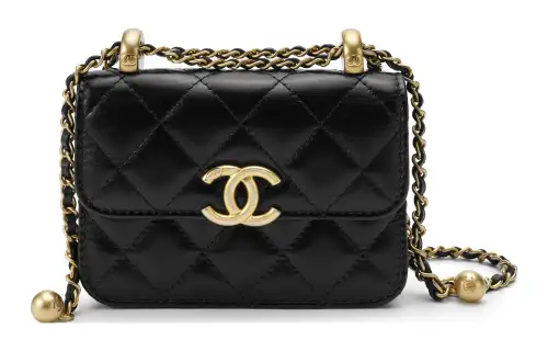 CHANEL WOC Calfskin & Metal Crossbody Bags Small Women's Black