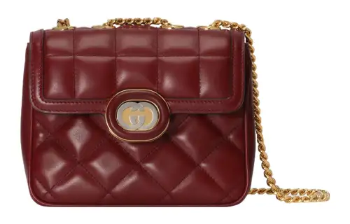 GUCCI Quilted Leather Portable Crossbody Bag, Shoulder Bag Women's Dark Red