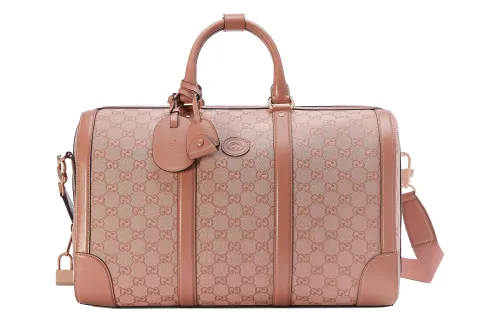 GUCCI Canvas With Leather Binding One Shoulder Crossbody Handheld Travel Bag Women's