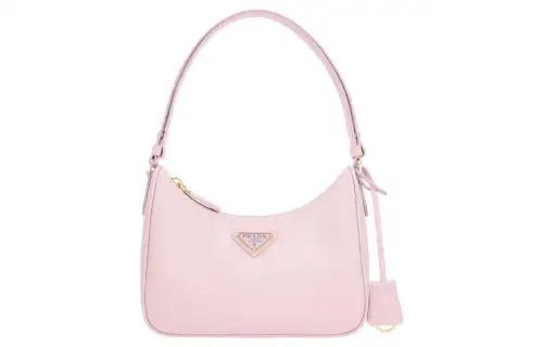 PRADA Saffiano Leather Handbag, Shoulder Bag Women's Light Pink