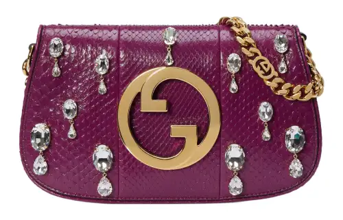 GUCCI Blondie Python Skin Crossbody Bag, Shoulder Bag Women's Purple