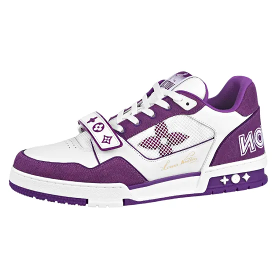 LOUIS VUITTON LV Trainer Monogram Strap White Purple