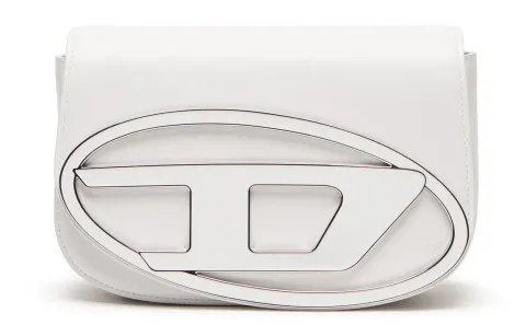 DIESEL Cow Leather Portable Crossbody Bag, Shoulder Bag Women's White