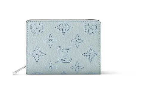 LOUIS VUITTON Cow Leather Wallet Women's Light Blue