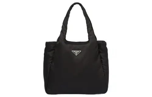 PRADA Re Nylon Fabric Tote Bag, Shopping Bag, Handbag Large Women's Black