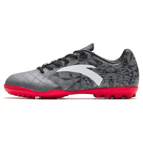 ANTA Soccer Shoes Men Low-Top Gray Pink