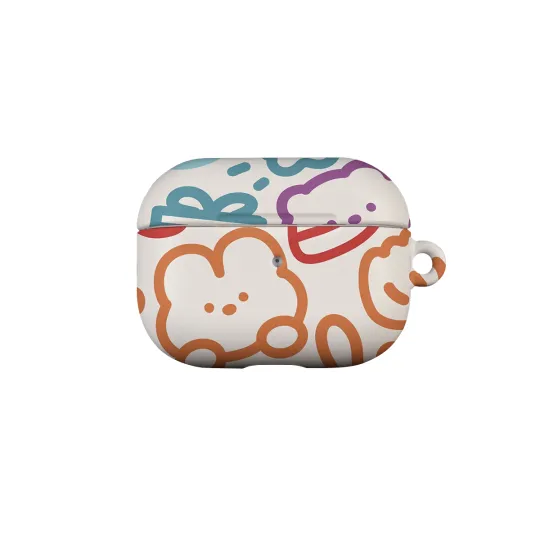 Keshami Compatibility With Apple AirPods Pro 3/Pro 2/AirPods 4/3 PC Matte Hard Shell Cartoon Cute Line Headphone Cases