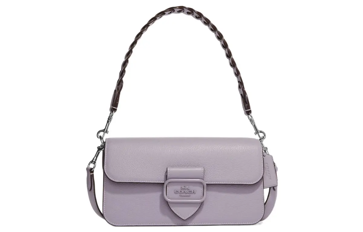 COACH Morgan Leather Baguette Bag Handbag, Shoulder Bag Regular Women's Purple