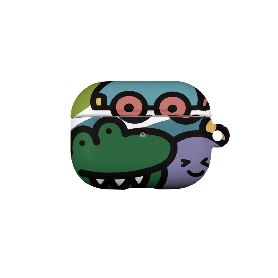 Keshami Compatibility With Apple AirPods Pro 3/Pro 2/AirPods 4/3 PC Matte Hard Shell Cartoon Crocodile Headphone Cases