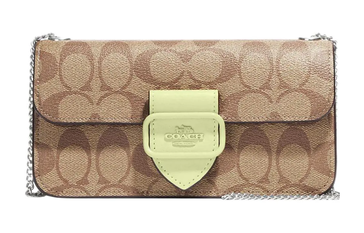 COACH Morgan Canvas With Leather Crossbody Bags Small Women's Brown