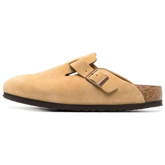 Birkenstock Boston Buckled Suede Sandals