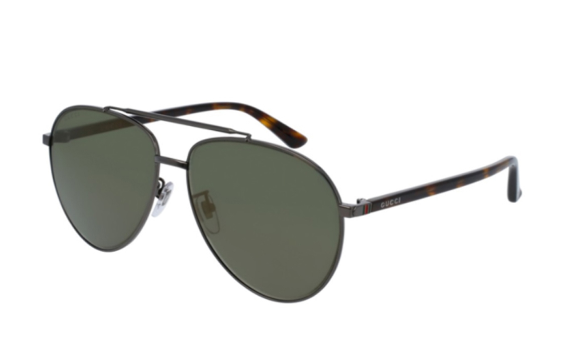GUCCI Alloy Aviator Sunglasses Men's Brown
