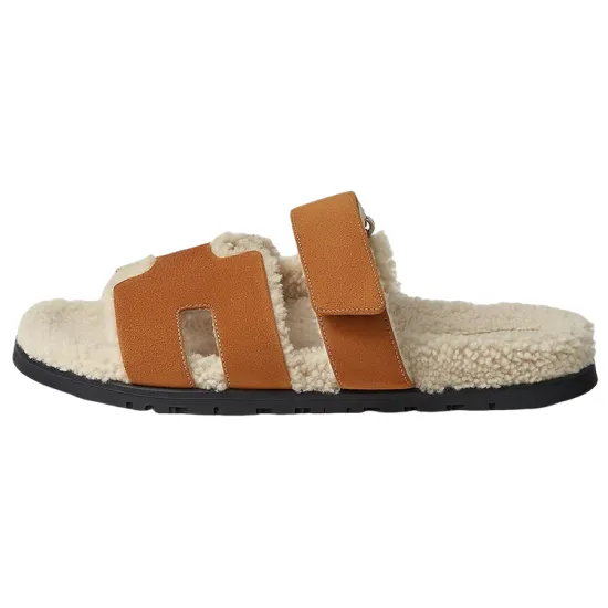 HERMES Chypre Stylish Sandals Men's Brown