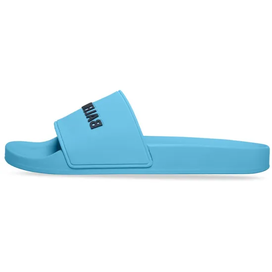 Balenciaga Pool Slides 'Light Blue And Black Rubber'