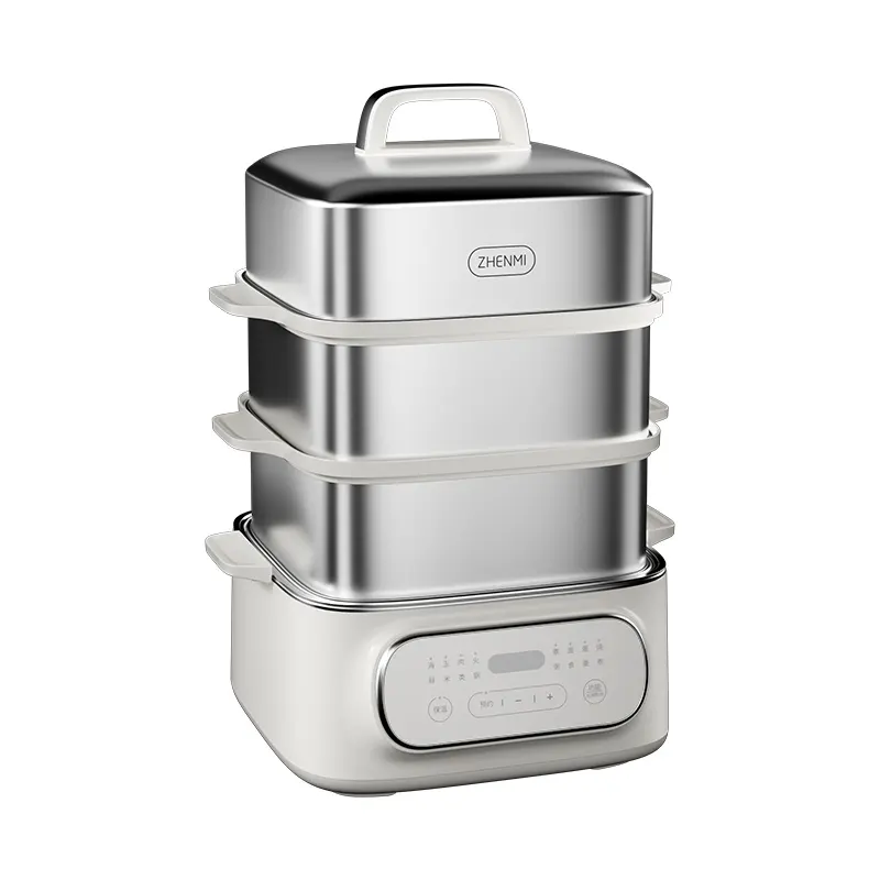 Zhenmi stainless steel steamer electric steamer multifunctional household small multi-layer large capacity steamer cooking pot ZMZG-10 12.8L