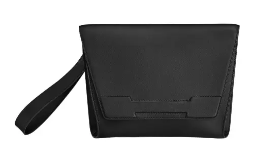 HERMES Novapolis Grain Calfskin Clutch Men's 89 Noir Black