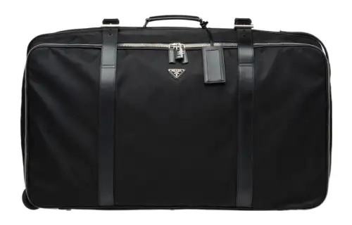 PRADA Leather Suitcase Handbag Men's Black