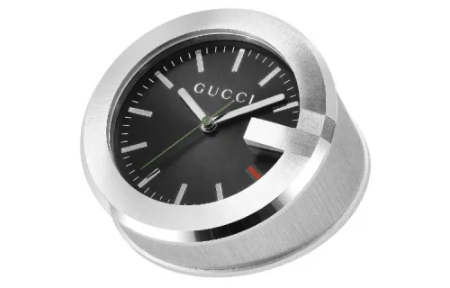 GUCCI Quartz Movement Stainless Steel Watch Case Desk Clock Unisex Black YC210004