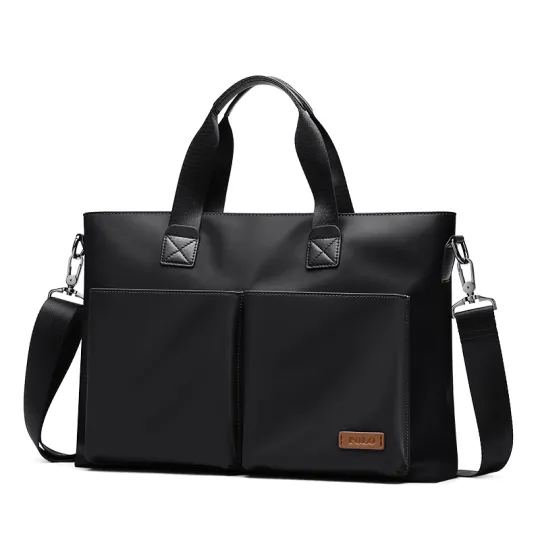 POLO Fabric Portable Briefcase Large Men's Black/Gray