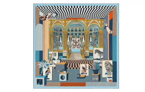 HERMES Patterned Print Shawls Unisex Multicolor