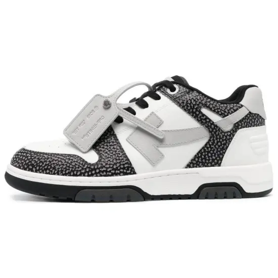 OFF-WHITE Out Of Office Ooo Low Tops Black Grey With Dots