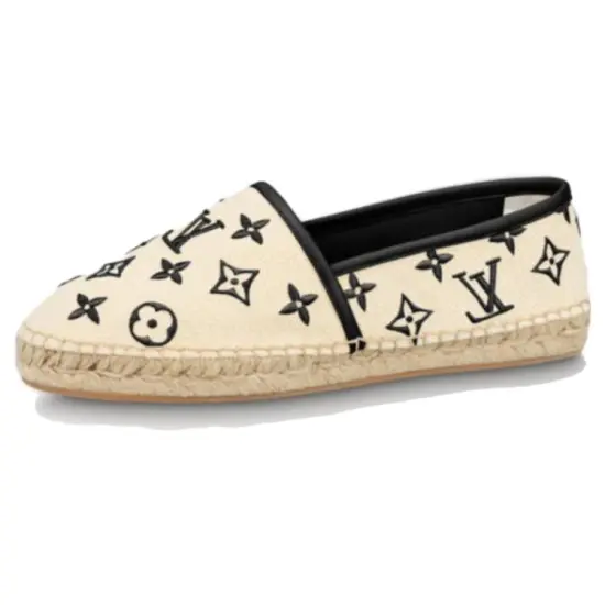LOUIS VUITTON Starboard Flat Espadrille Shoes 'Beige Black Monogram' Women's