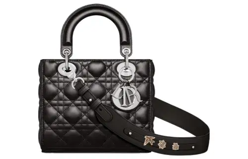 DIOR Lady Dior Lambskin Handbag, Shoulder Bag, Crossbody Bag, Handbag Small Women's Black