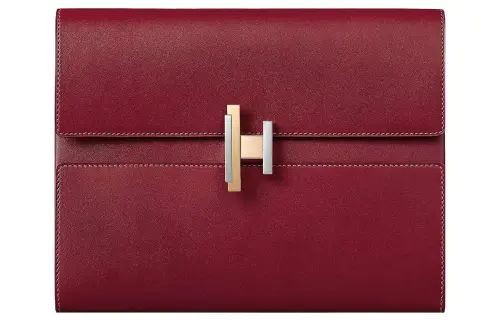 HERMES Cinhetic Villandry Calfskin Handheld Shoulder Bag Crossbody Bag Women's B5 Rubis Gemstone Red