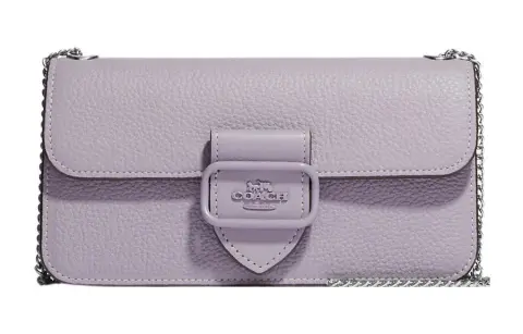 COACH Morgan Leather Baguette Bag, Shoulder Bag, Crossbody Bag Women's Taro Purple