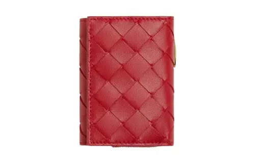 Bottega Veneta Lambskin Wallet Women's Red